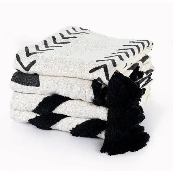 Avant-garde 80199BKN Black/Natural Throw Blanket