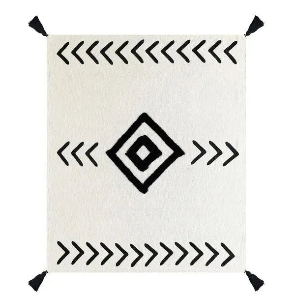 Avant-garde 80199BKN Black/Natural Throw Blanket