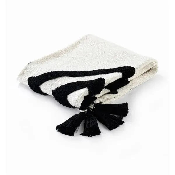 Avant-garde 80199BKN Black/Natural Throw Blanket