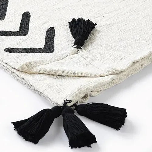 Avant-garde 80199BKN Black/Natural Throw Blanket