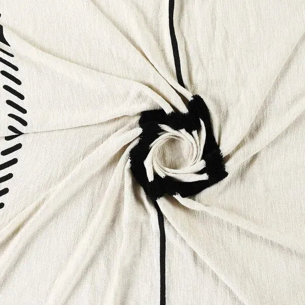 Avant-garde 80200BKN Black/Natural Throw Blanket