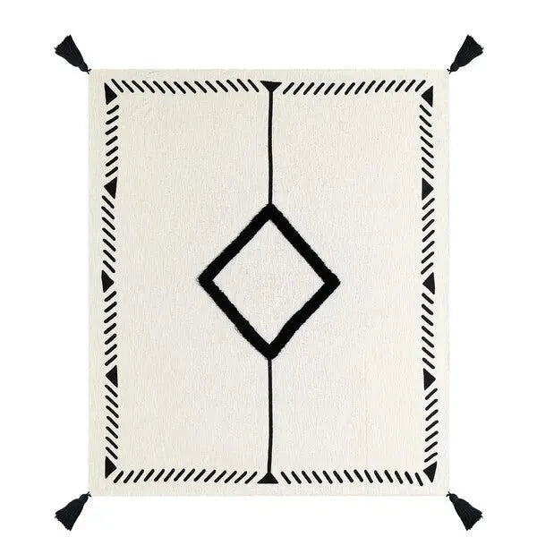 Avant-garde 80200BKN Black/Natural Throw Blanket