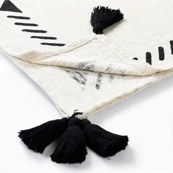 Avant-garde 80200BKN Black/Natural Throw Blanket