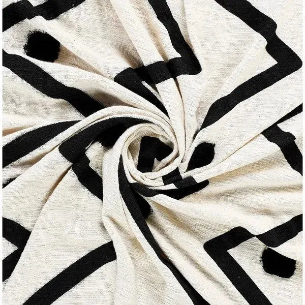 Avant-garde 80202BKN Black/Natural Throw Blanket