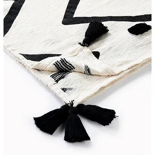 Avant-garde 80202BKN Black/Natural Throw Blanket