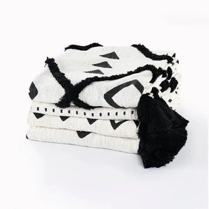 Avant-garde 80202BKN Black/Natural Throw Blanket