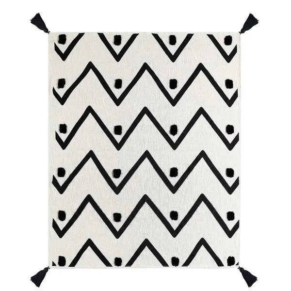 Avant-garde 80202BKN Black/Natural Throw Blanket