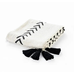 Avant-garde 80203BKN Black/Natural Throw Blanket