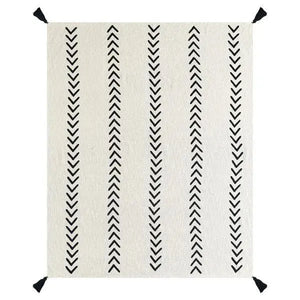 Avant-garde 80203BKN Black/Natural Throw Blanket