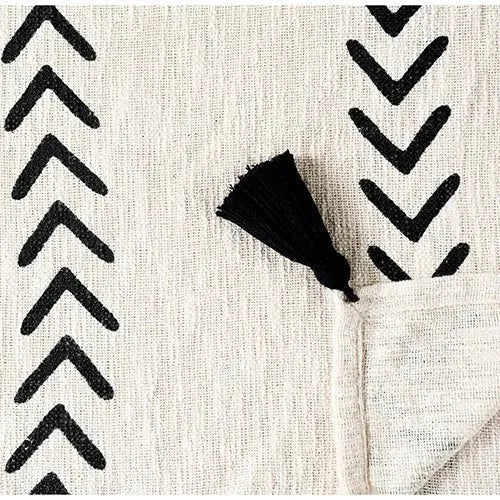 Avant-garde 80203BKN Black/Natural Throw Blanket
