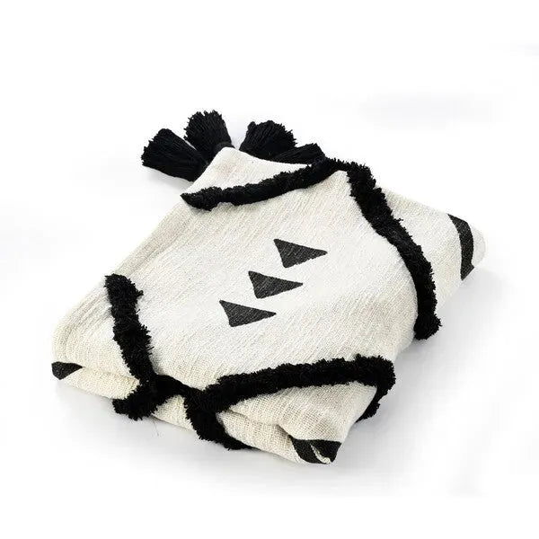 Avant-garde 80204BKN Black/Natural Throw Blanket
