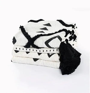 Avant-garde 80204BKN Black/Natural Throw Blanket