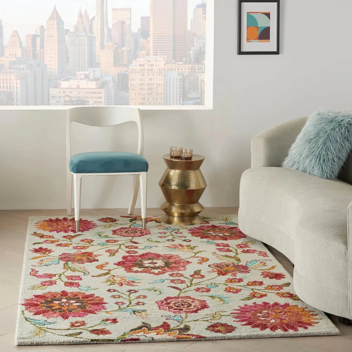 Bahari BAH04 Grey/Multi Rug