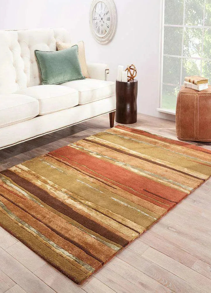 Baroque BQ06 Bernini Classic Rust / Bronze Green Rug