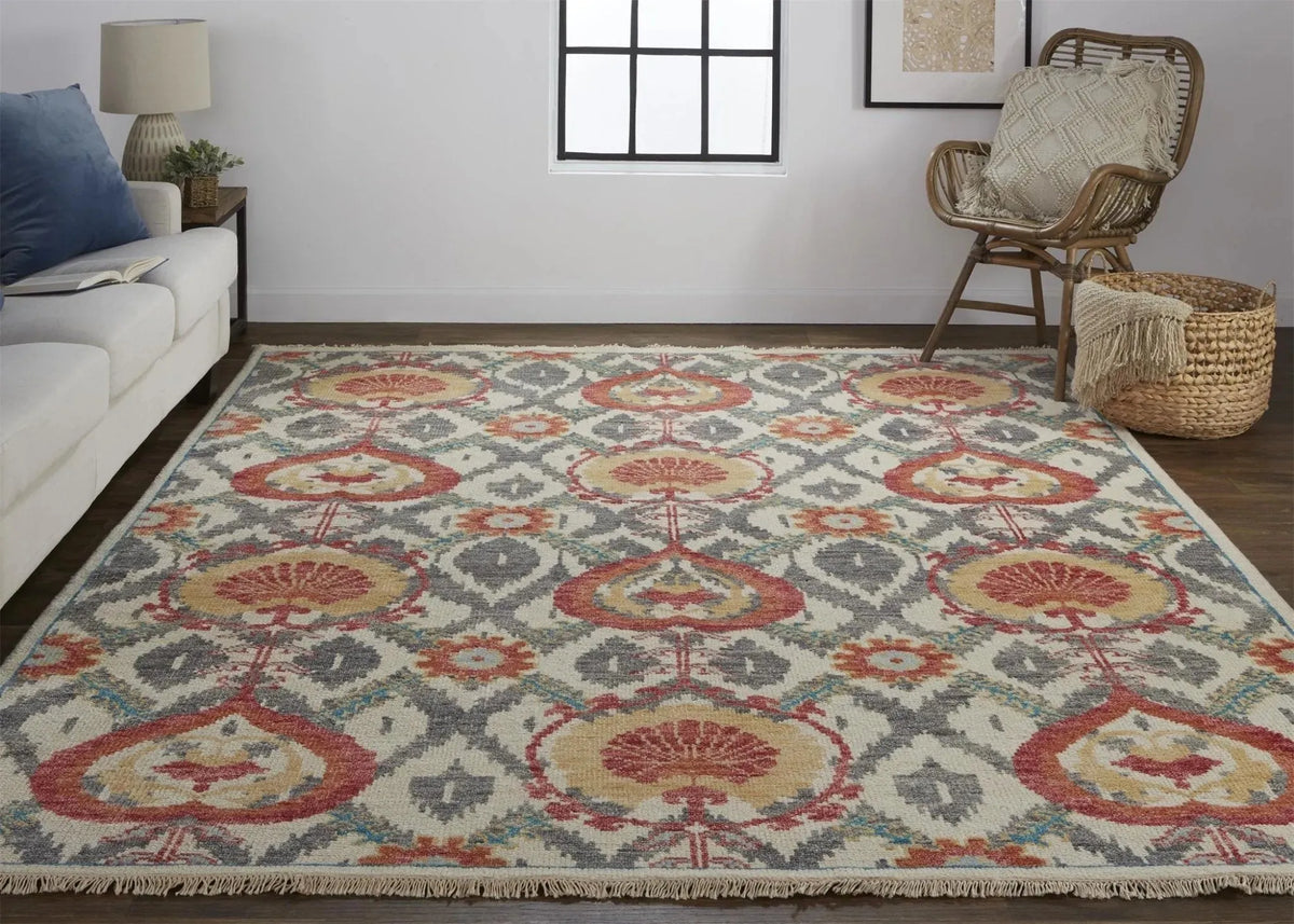 Beall 6712F Orange/Gray Rug