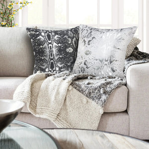 Beastly Lr07666 White/Silver Pillow