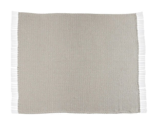 Beige and Ivory Diamonds Fringe LR80180 Throw Blanket