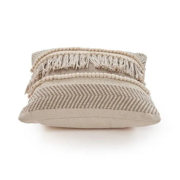 Beige Over tufted Farmhouse LR07318 Throw Pillow