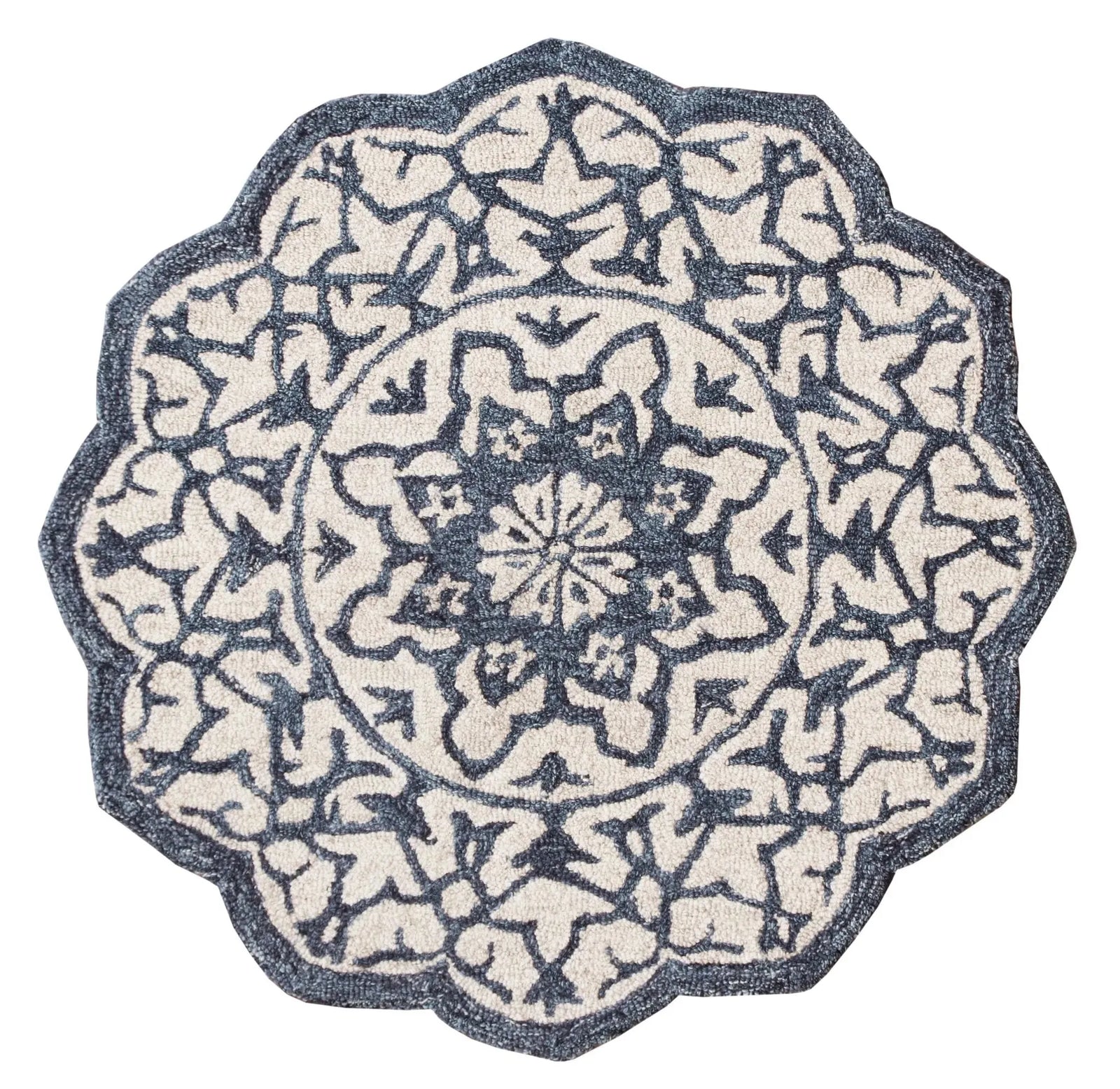 Bella Rose Lr21709 Denim Blue/White Rug