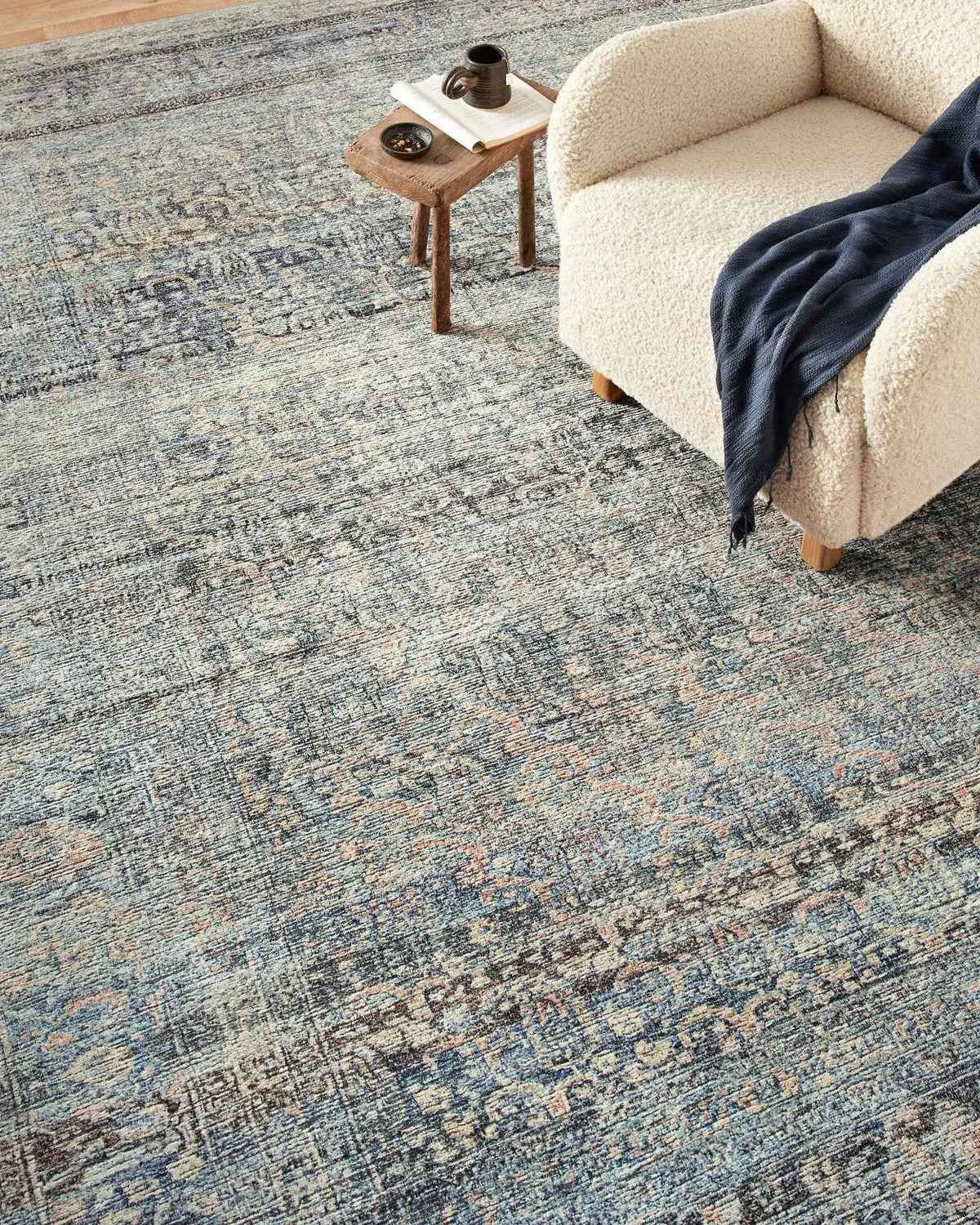 Billie BIL-05 Denim/Blush Rug
