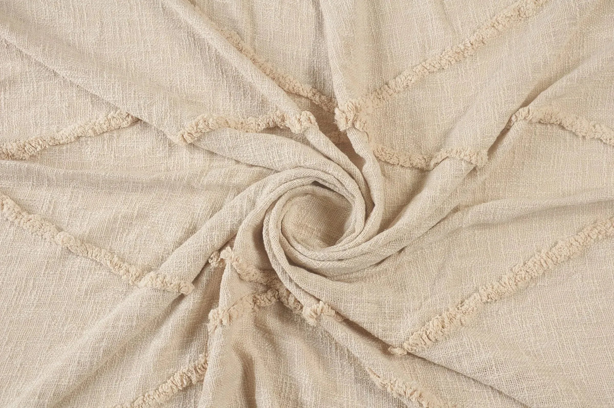Birch Cream Tufted  LR80177 Throw Blanket