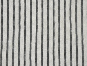 Black and Ivory Striped Tasseled LR80178 Throw Blanket