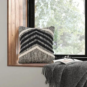 Black Fringe Metallic LR07339 Throw Pillow
