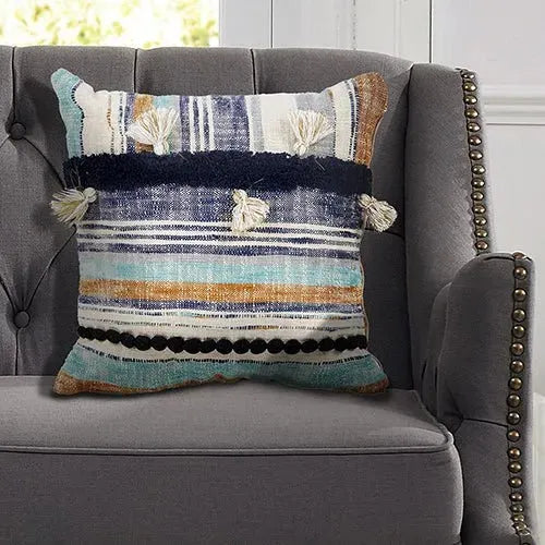 Black Patchwork LR07346 Throw Pillow