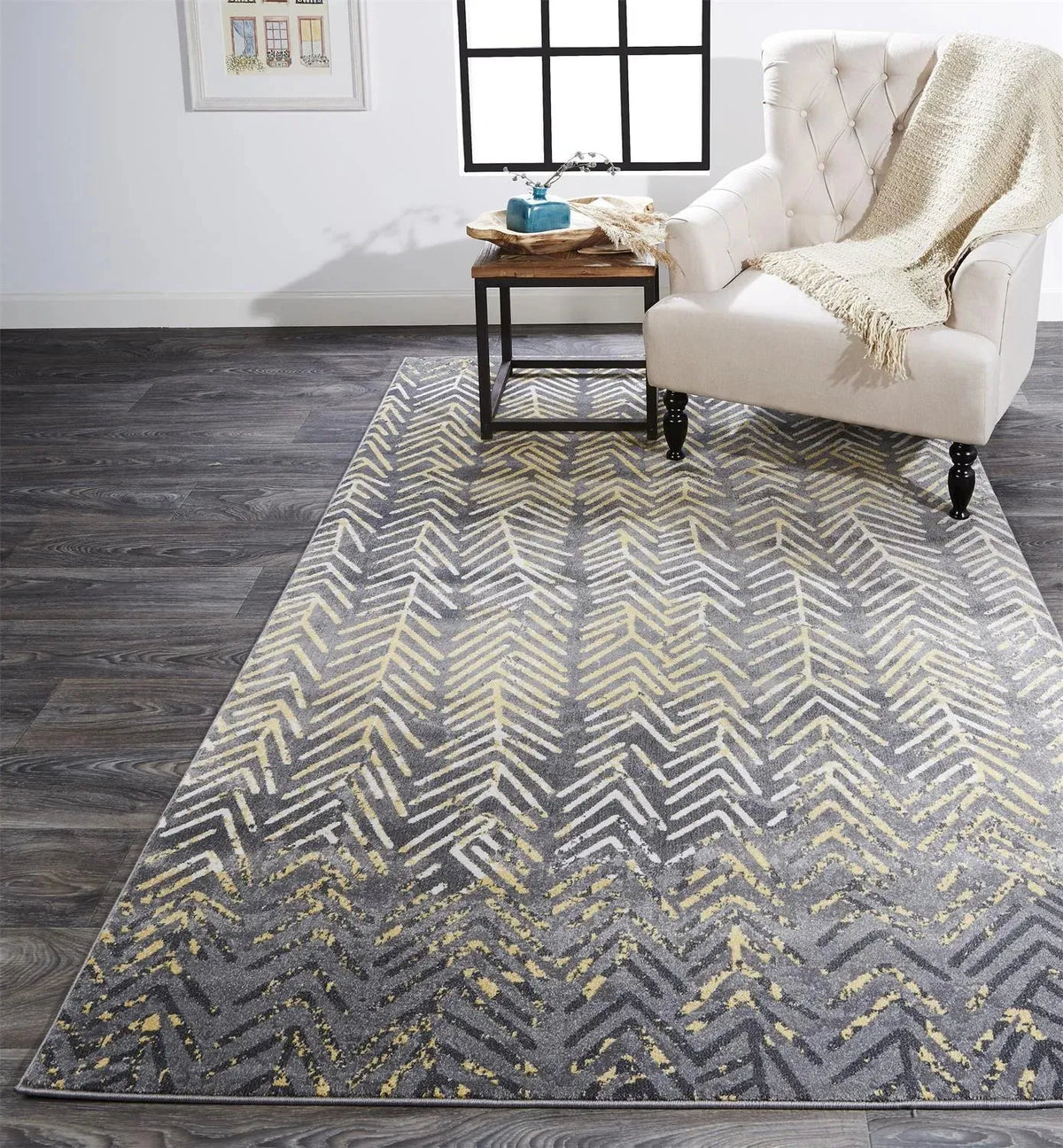 Bleecker 3604F Gray/Yellow Rug
