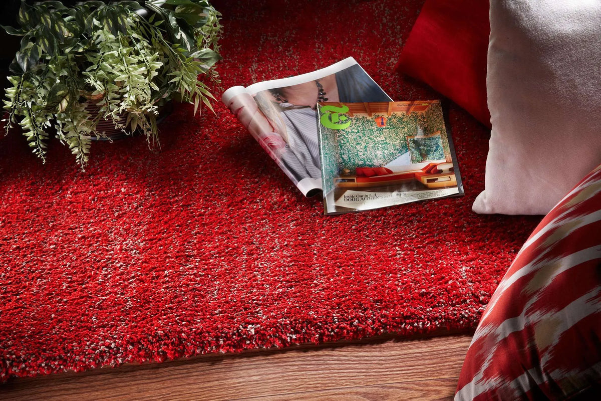 Bliss 1584 Shag Red Heather Rug