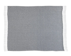 Blue and Ivory Diamonds Fringe LR80180 Throw Blanket