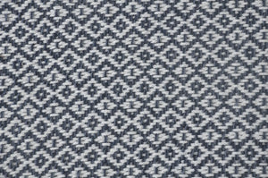 Blue and Ivory Diamonds Fringe LR80180 Throw Blanket
