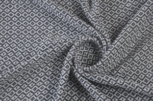 Blue and Ivory Diamonds Fringe LR80180 Throw Blanket