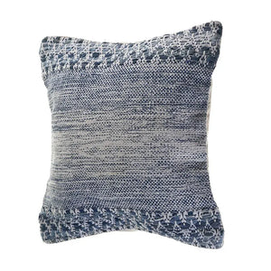 Blue and Ivory Textured LR07427 Throw Pillow
