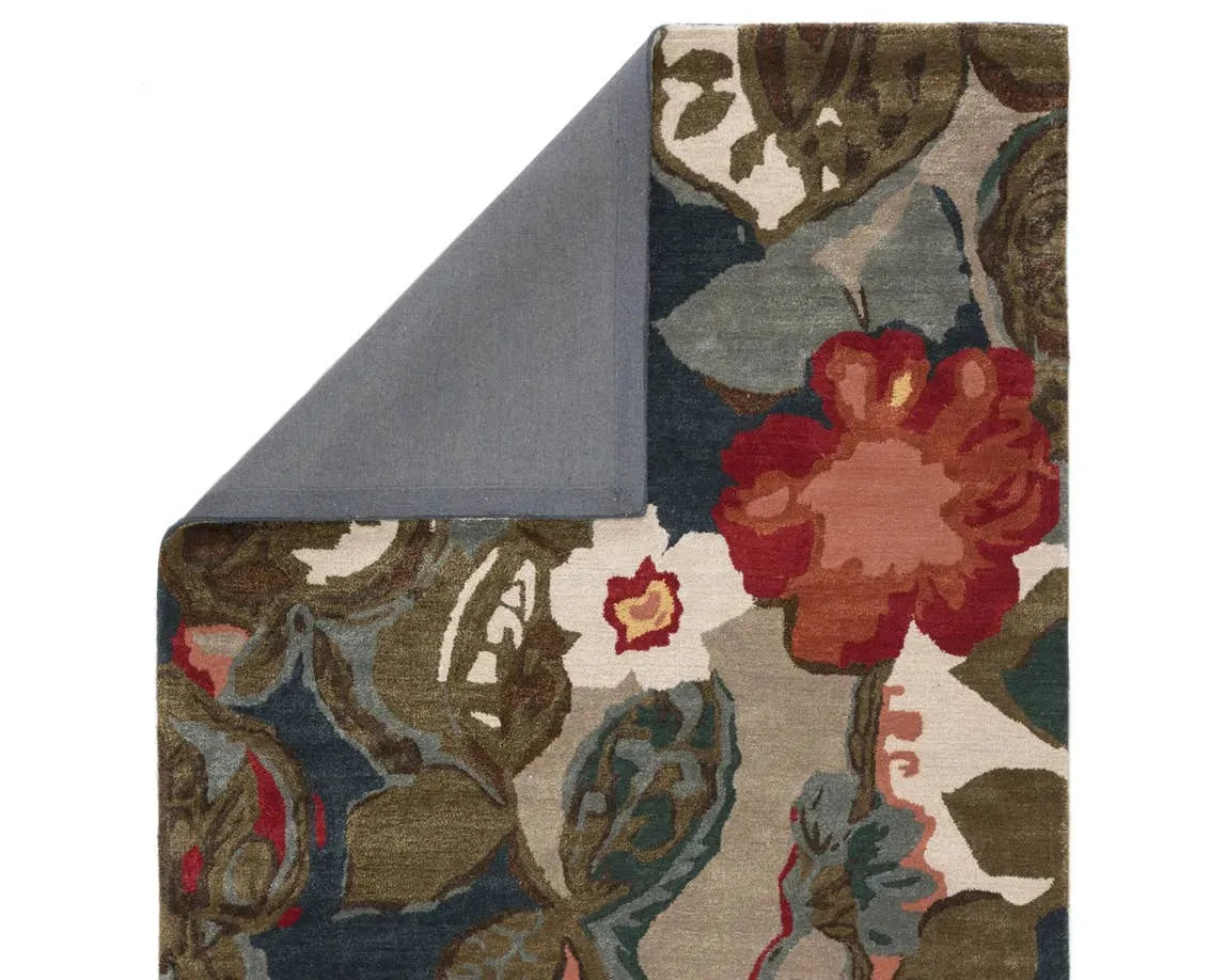 Blue BL116 Petal Pusher Indigo / Silver Gray Rug