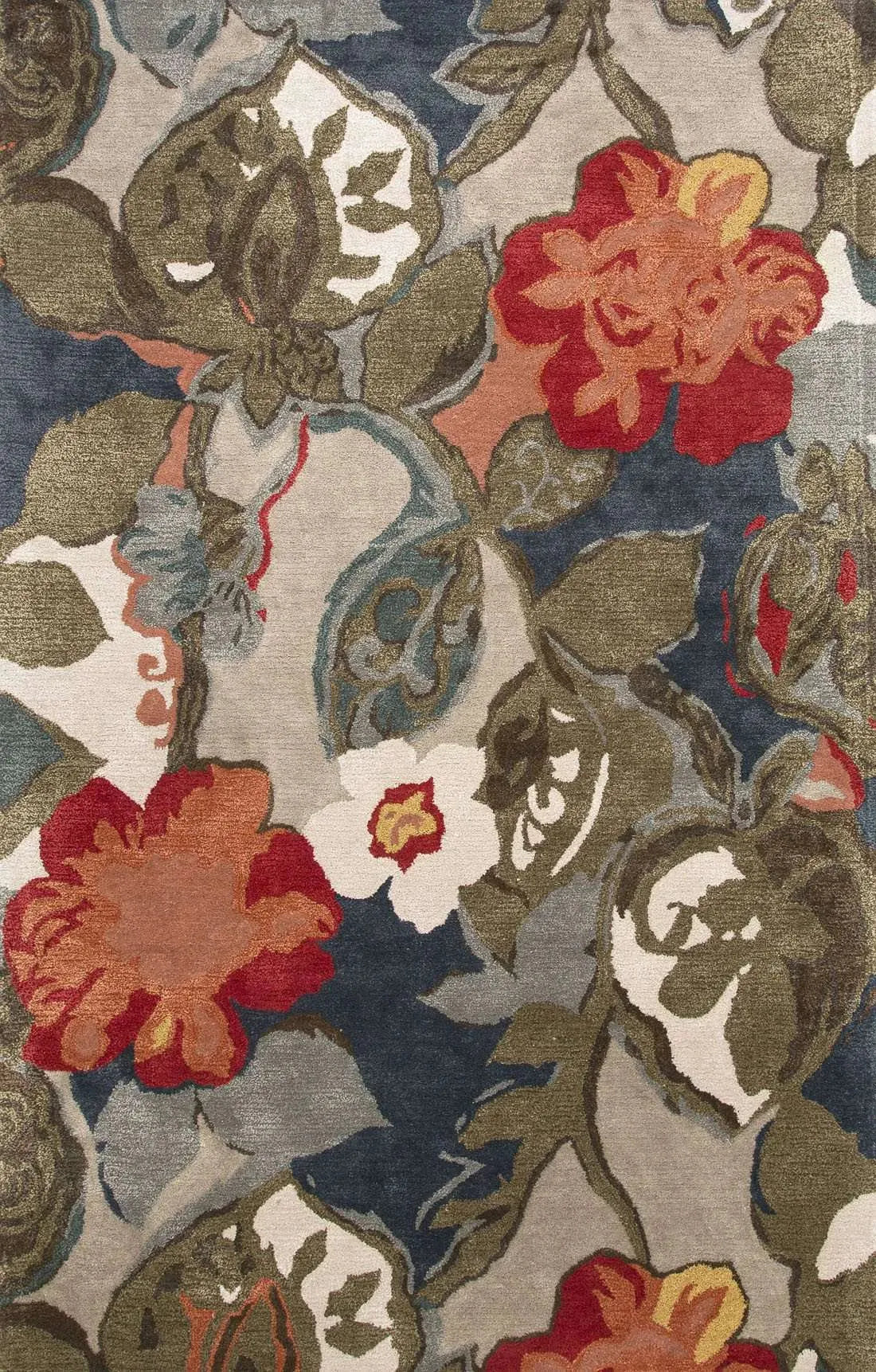 Blue BL116 Petal Pusher Indigo / Silver Gray Rug