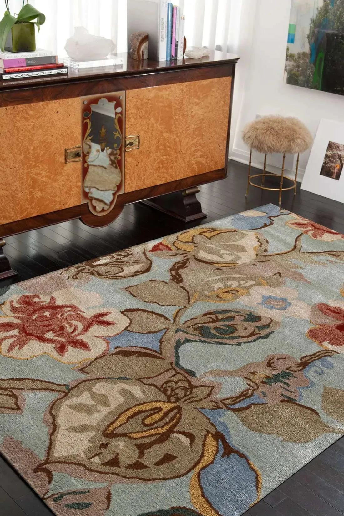 Blue BL71 Petal Pusher Aqua Foam Rug