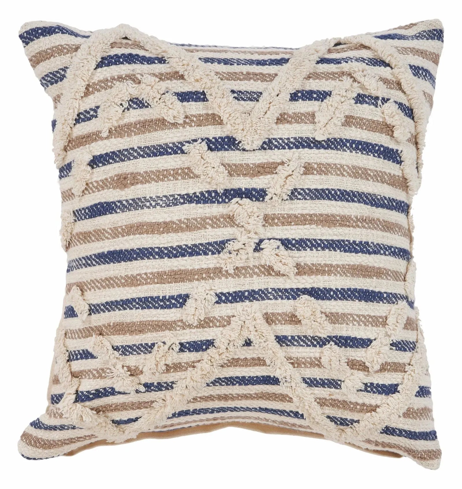 Blue Textured Stripe LR07344 Throw Pillow