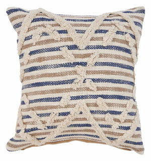 Blue Textured Stripe LR07344 Throw Pillow
