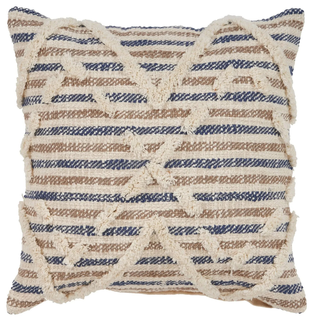 Blue Textured Stripe LR07344 Throw Pillow