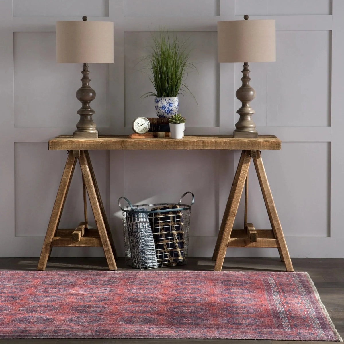 Boheme BOH05 Shelta Blue/Red Rug