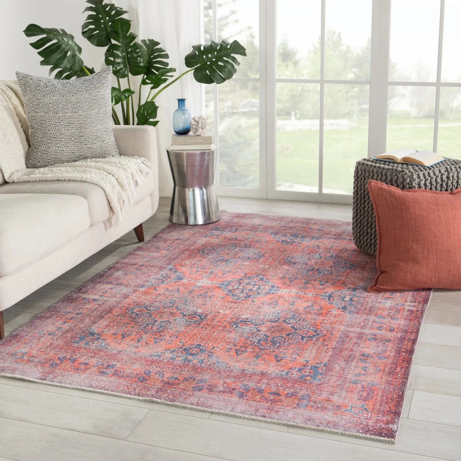 Boheme BOH06 Menowin Orange/Blue Rug