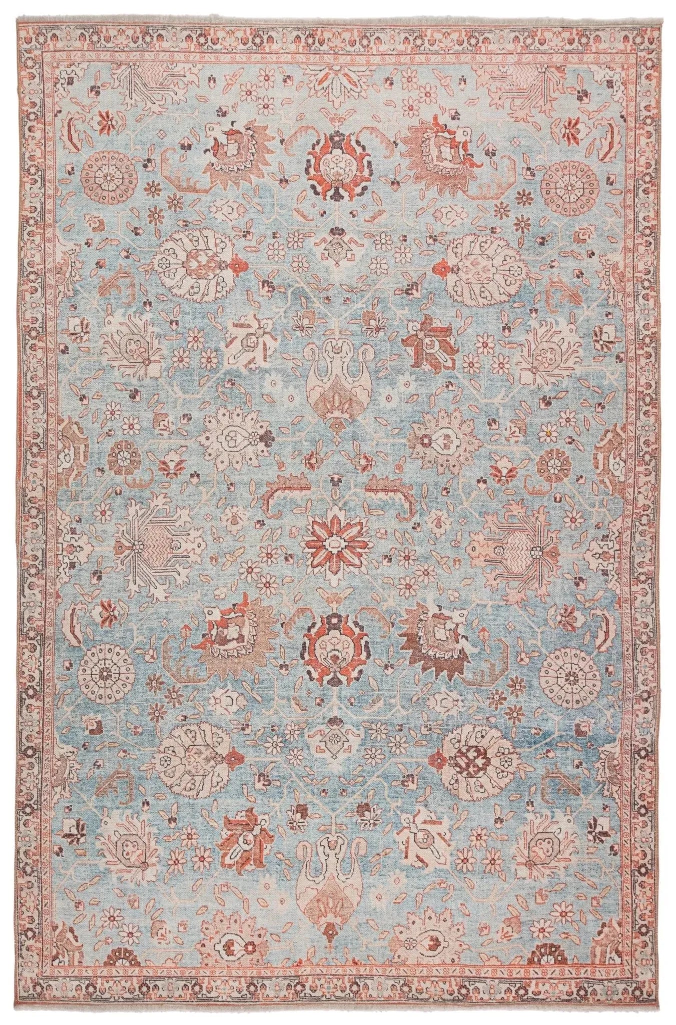 Boheme Boh14 Poppy Light Blue/Orange Rug