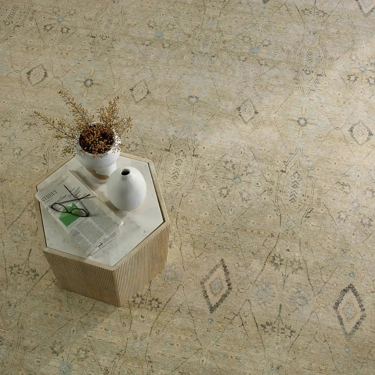 Boheme BOH26 Pastel Green/Cream Rug