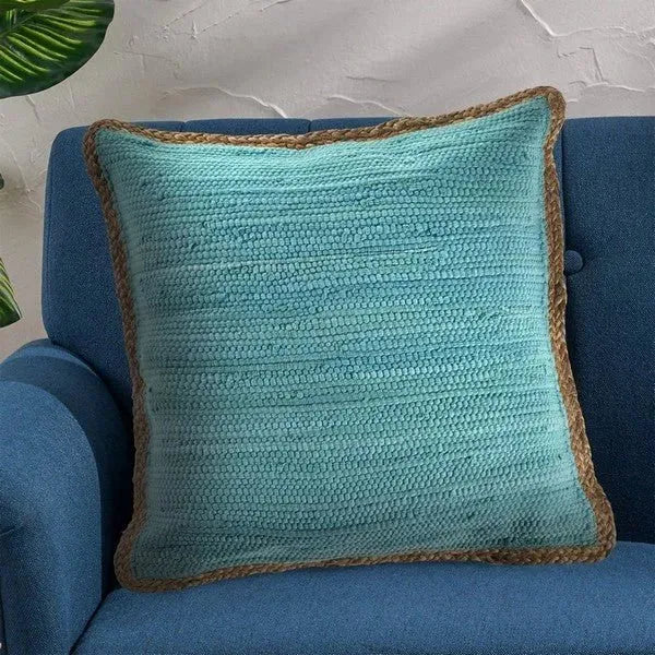 Bordered Blue Turquoise LR04648 Throw Pillow