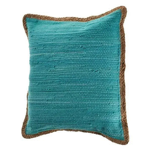Bordered Blue Turquoise LR04648 Throw Pillow