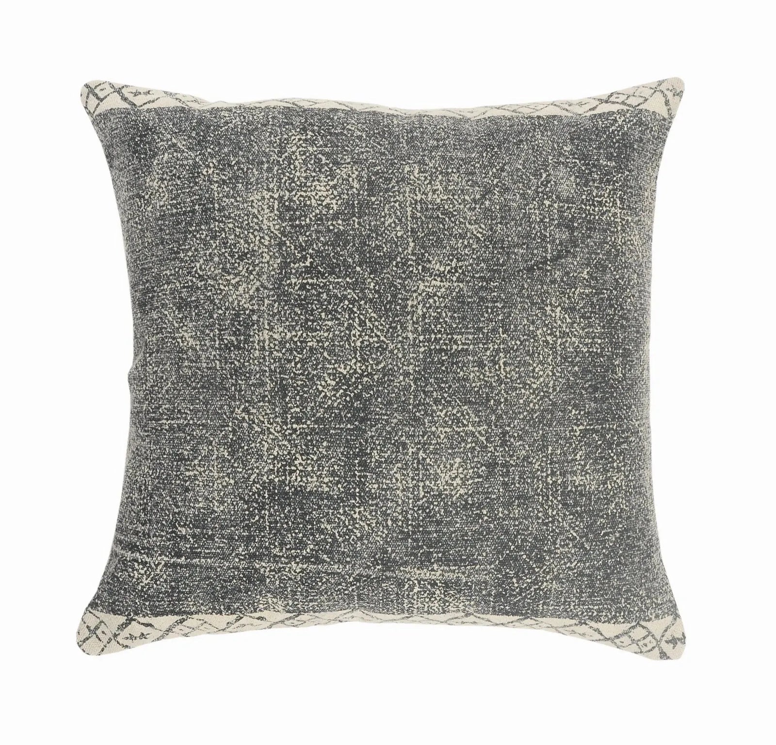 Bordered Modern Rustic Lr07575 Gray/White Pillow