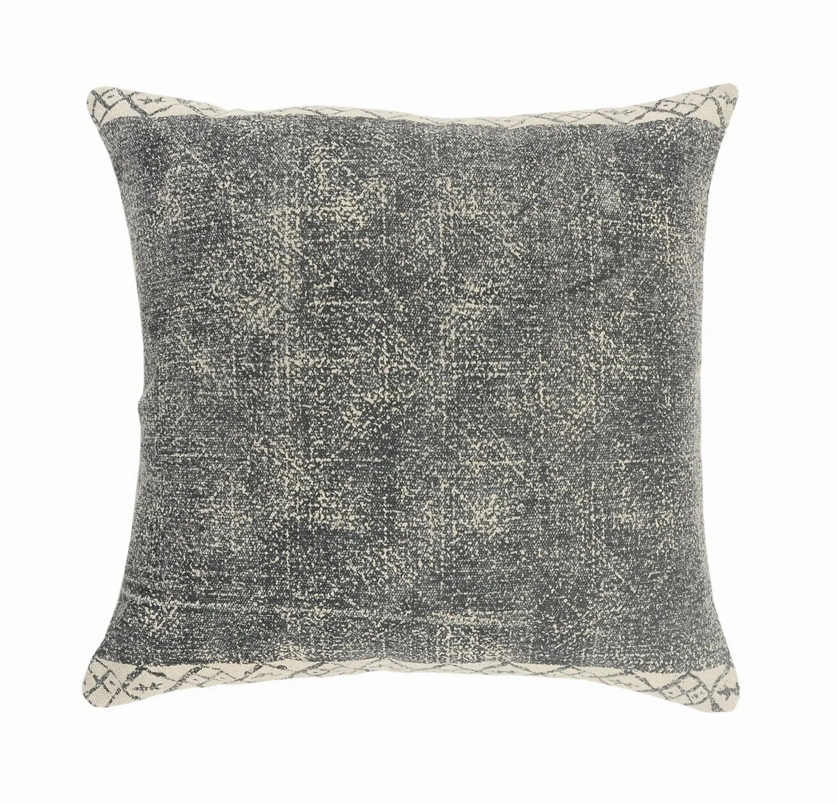 Bordered Modern Rustic Lr07575 Gray/White Pillow