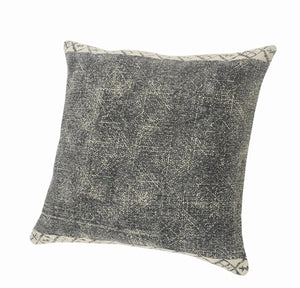 Bordered Modern Rustic Lr07575 Gray/White Pillow