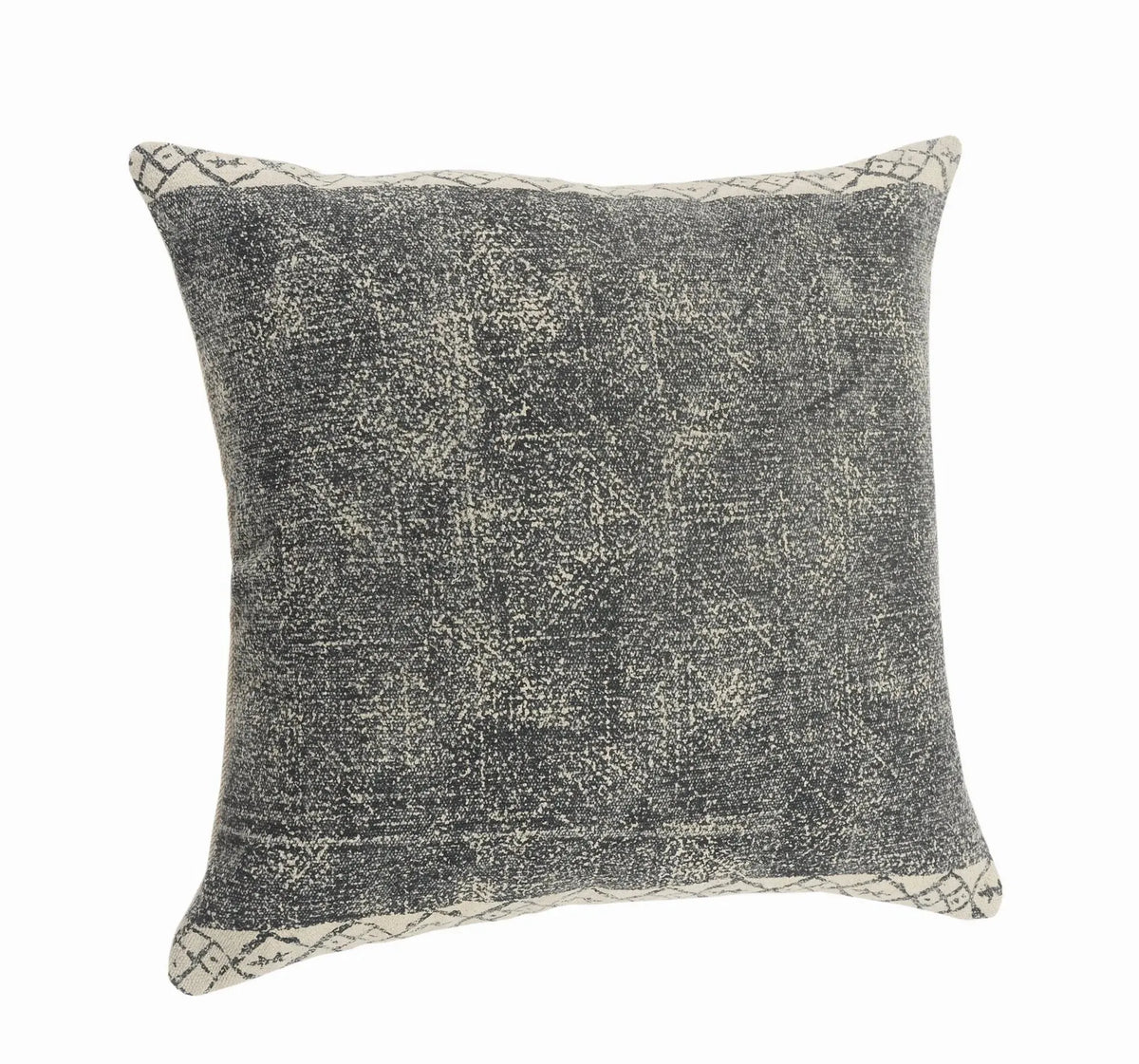 Bordered Modern Rustic Lr07575 Gray/White Pillow